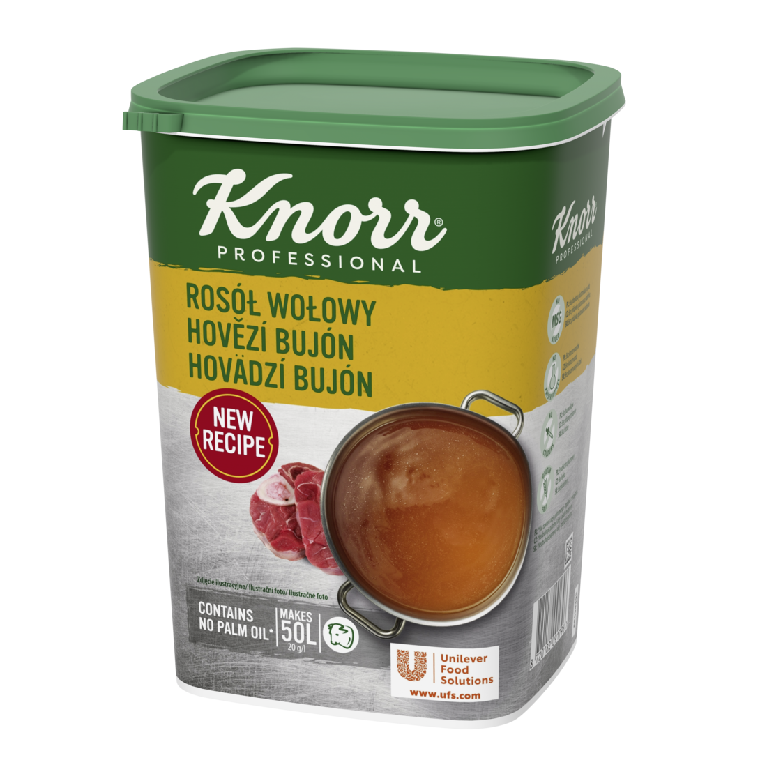 KNORR Professional Hovädzí bujón 1 kg - Knorr bujóny dodávajú chuť, farbu a správnu konzistenciu polievkam a jedlám.